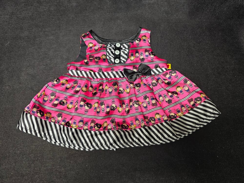 Rare Build A Bear Dress Harajuku Hugs Pink Black Gwen Stefani Doll Print Dress